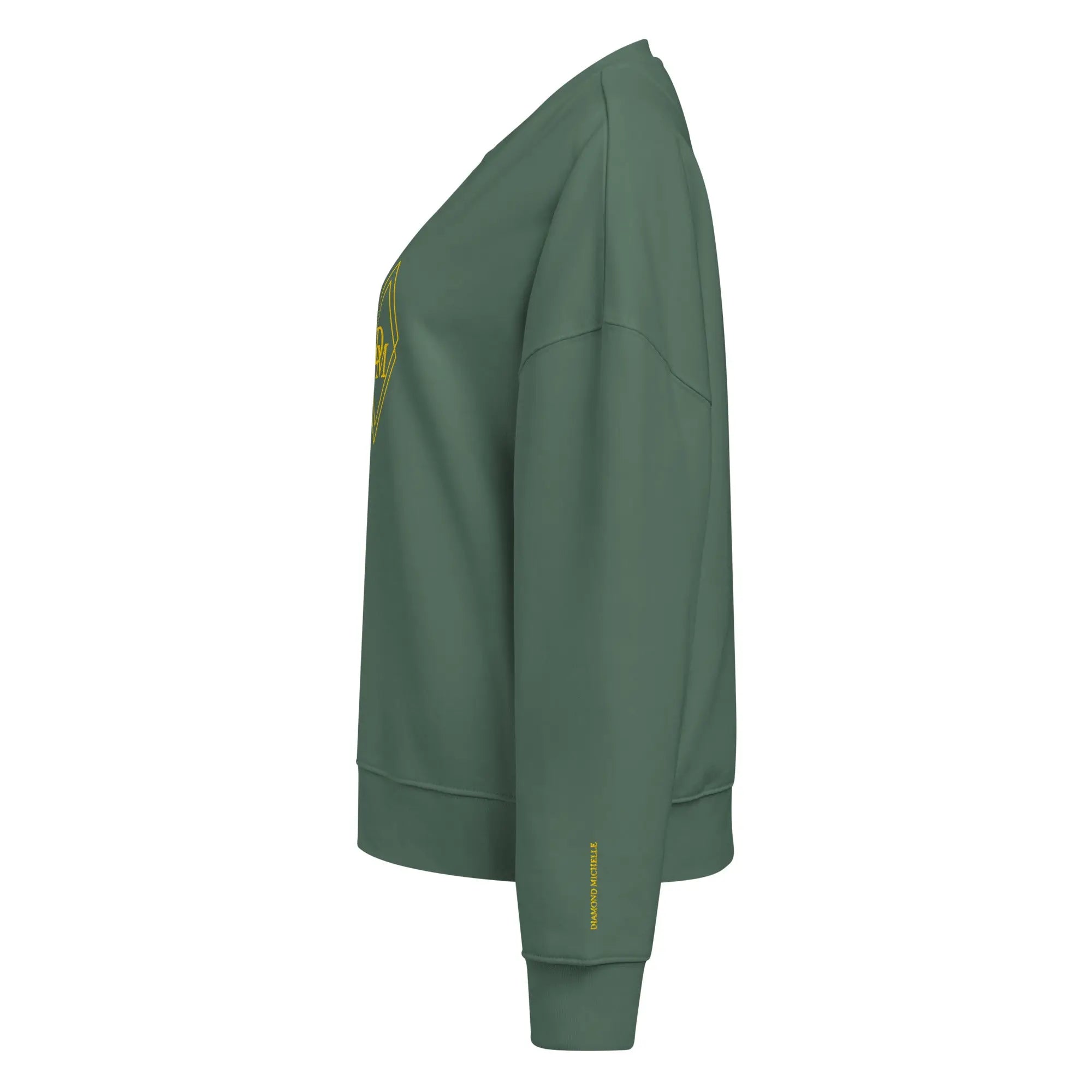 Women's Celeste Luxe Organic Crew Neck Sweatshirt green bay left view on a white background