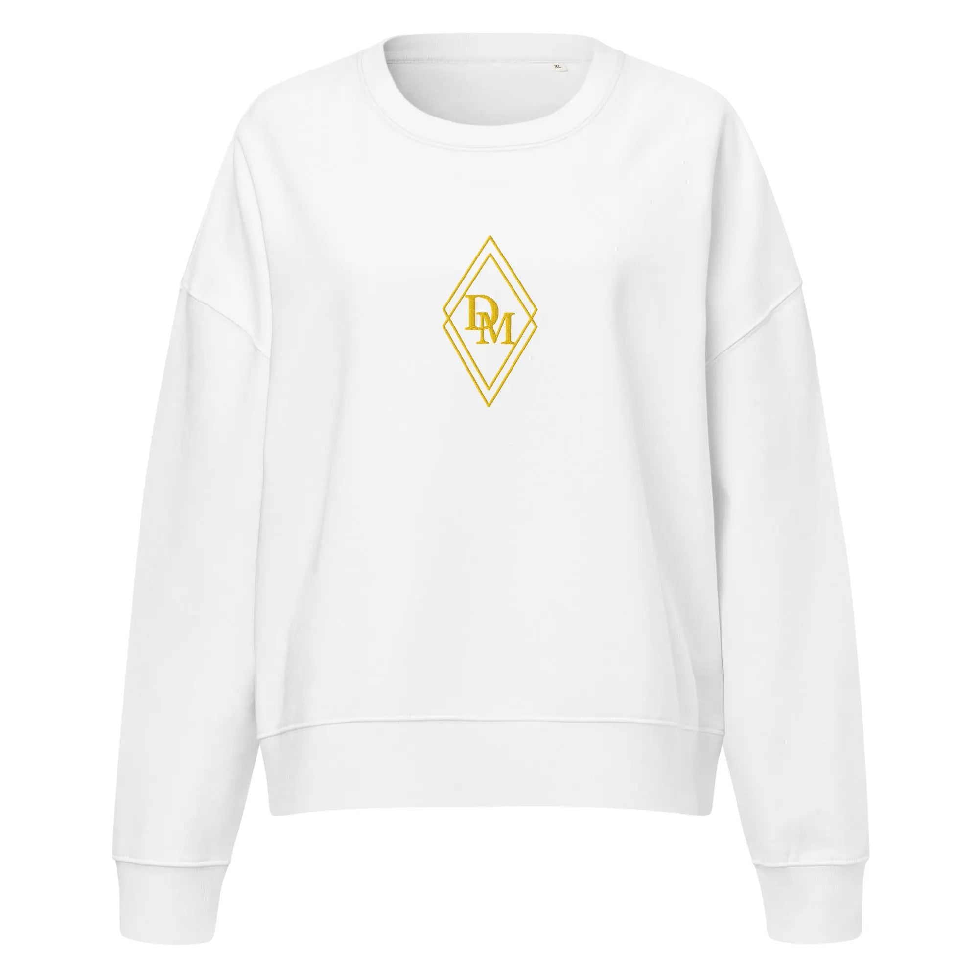 Women's Celeste Luxe Organic Crew Neck Sweatshirt white front view on a white background