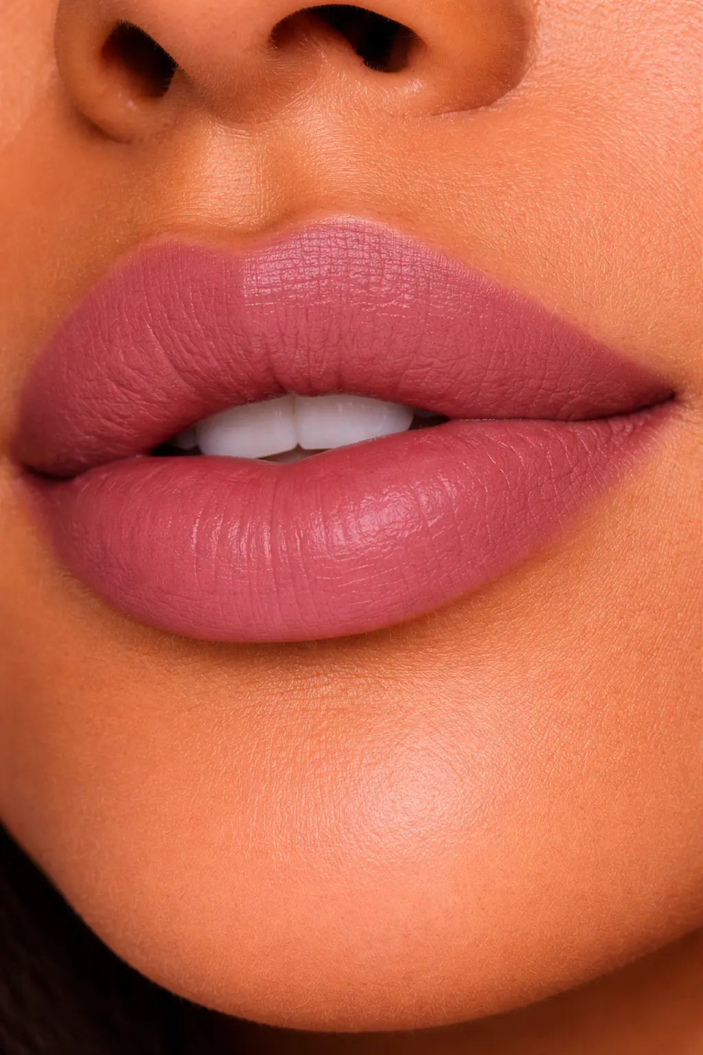 dm luxury matte lipstick berry souffle shade on lips