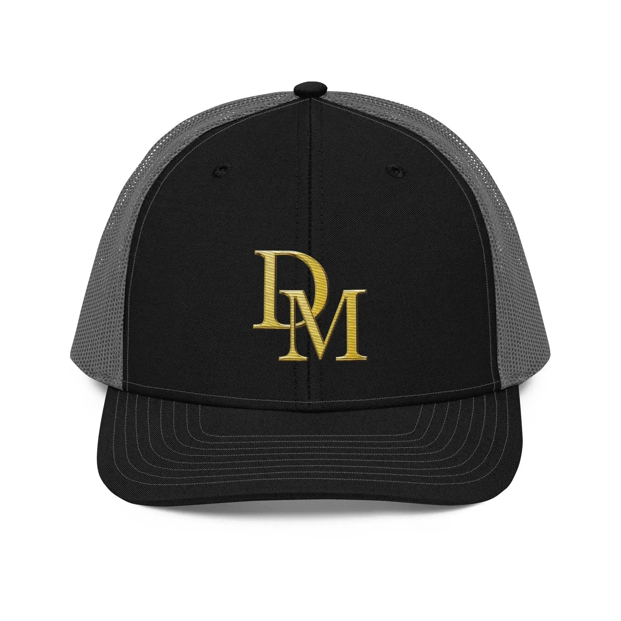 Black and charcoal premium trucker cap luxury streetwear accessory by Diamond Michelle