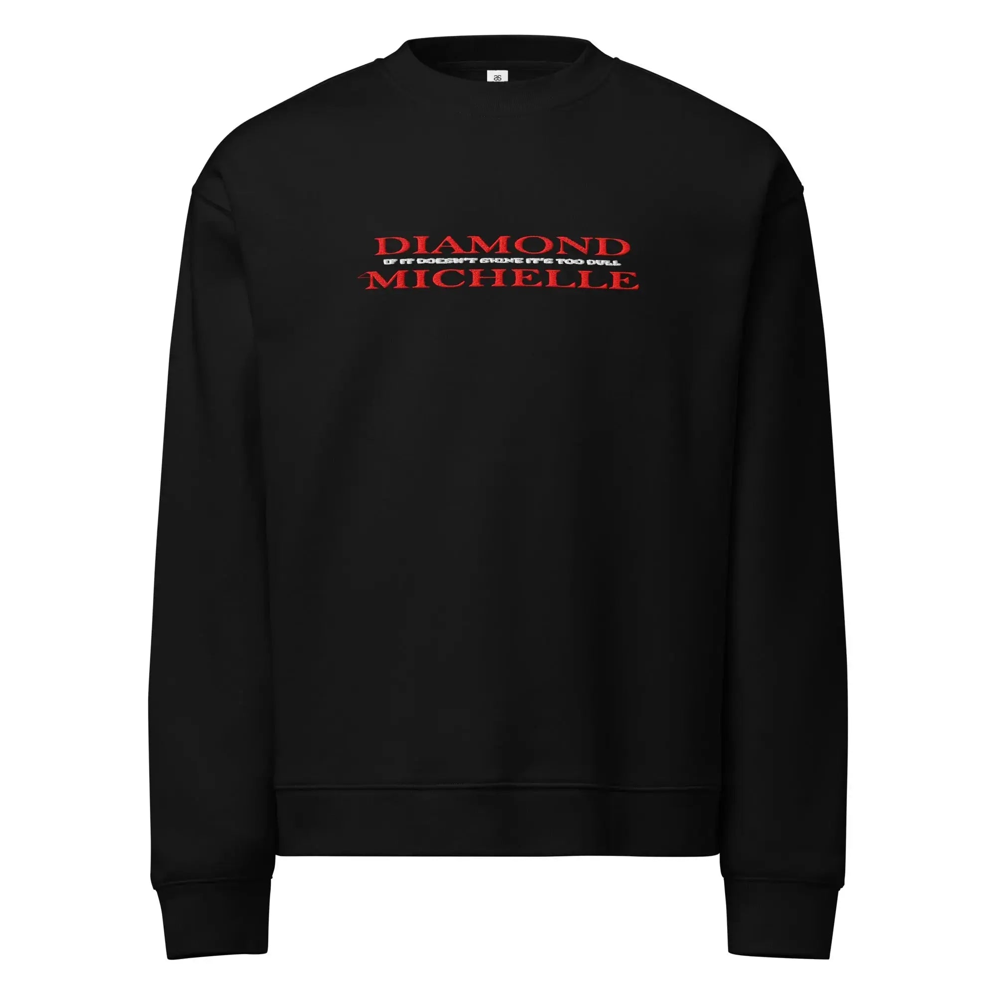 Diamond Michelle Black Unisex Relax Crew Neck Sweatshirt (Front View)