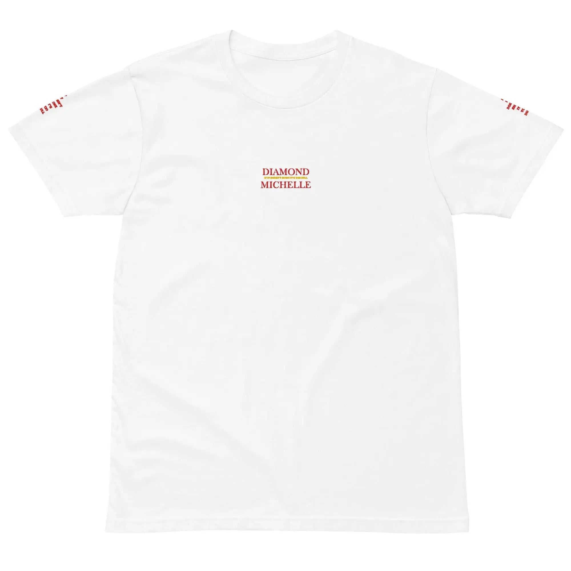 Diamond Michelle Unisex Premium T-Shirt White (Flat Front View)
