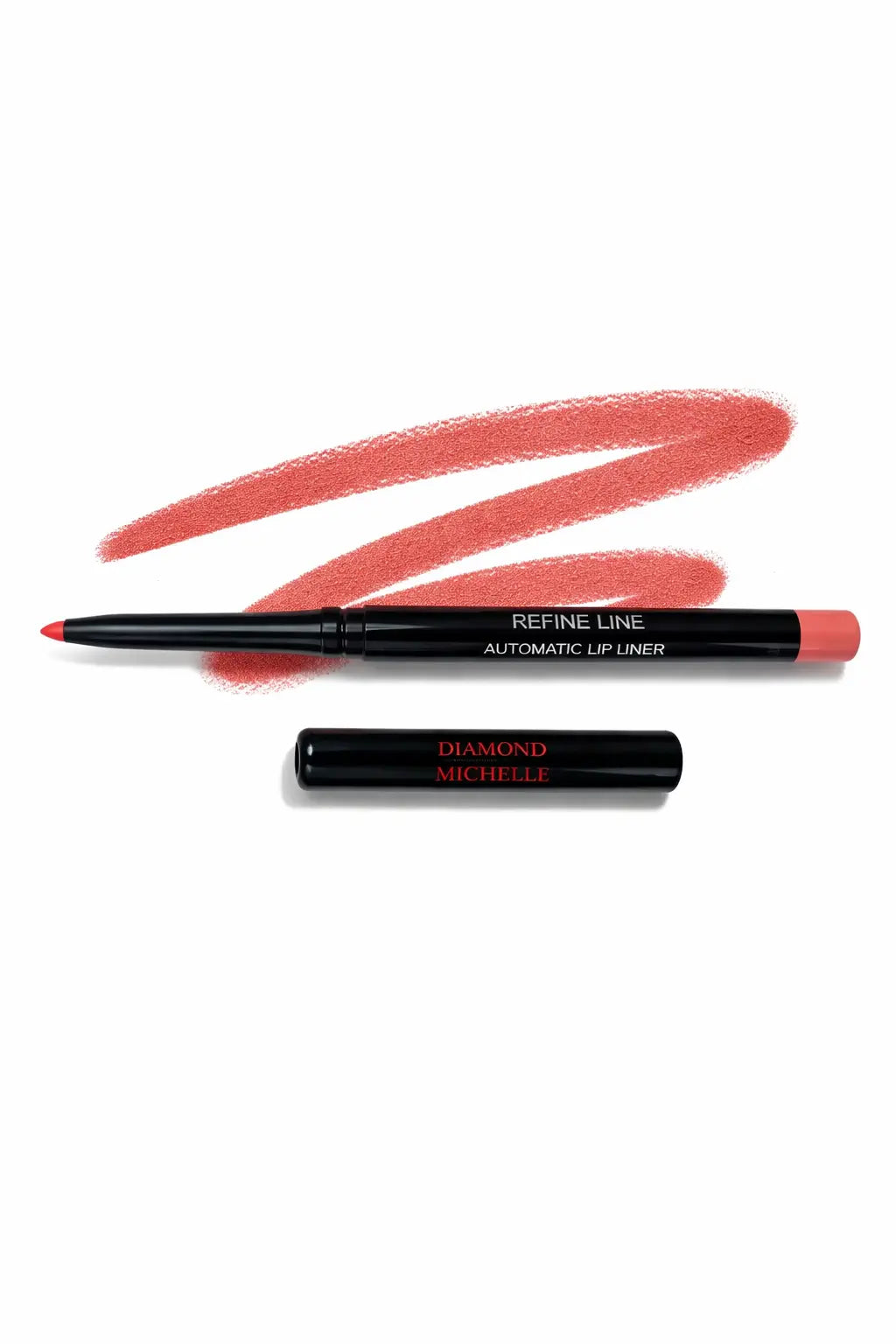 Diamond Michelle lip liner with nude rose color swatch on a white background